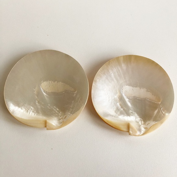 2 Natural Abalone Mother of Pearl Plates Palette M - Picture 2 of 8